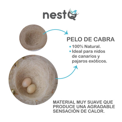 Nestq Fibra Natural de Pelo de Cabra 200 gramos – Accesorio para Nidos de Aves y Aves Exóticas