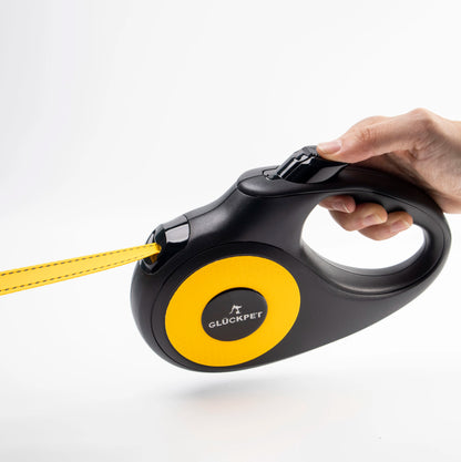 Correa retráctil extensible para perros de 5 metros con botón de pausa y bloqueo