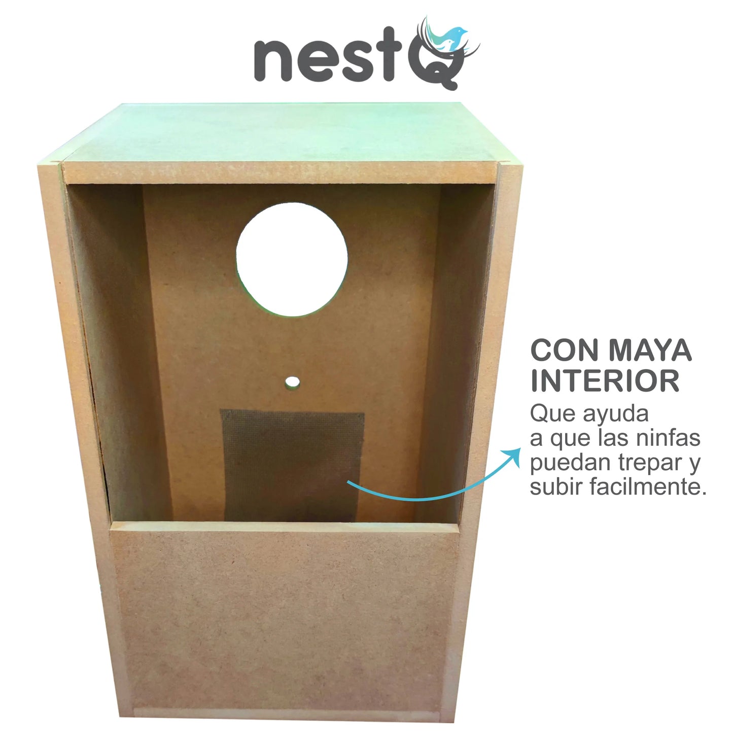 NestQ nest for nymphs 30 cm x 21,5 cm x 20,5 cm-wooden breeding house with chip-nest size S nymphs, Carolines, cockatoos, pyrrhuras-wooden house for birds-Vertical wooden nest