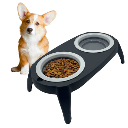 Comedero elevado para mascotas Attic PETS con bebedero antisalpicaduras. Comedero extraíble antivoracidad.