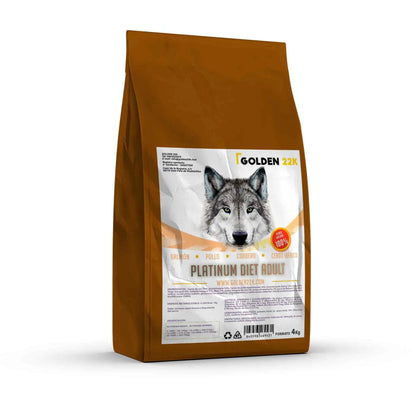 Dieta Golden 22k Platinum para perros adultos de razas medianas y grandes - receta balanceada con ingredientes de alta calidad y fácil digestión