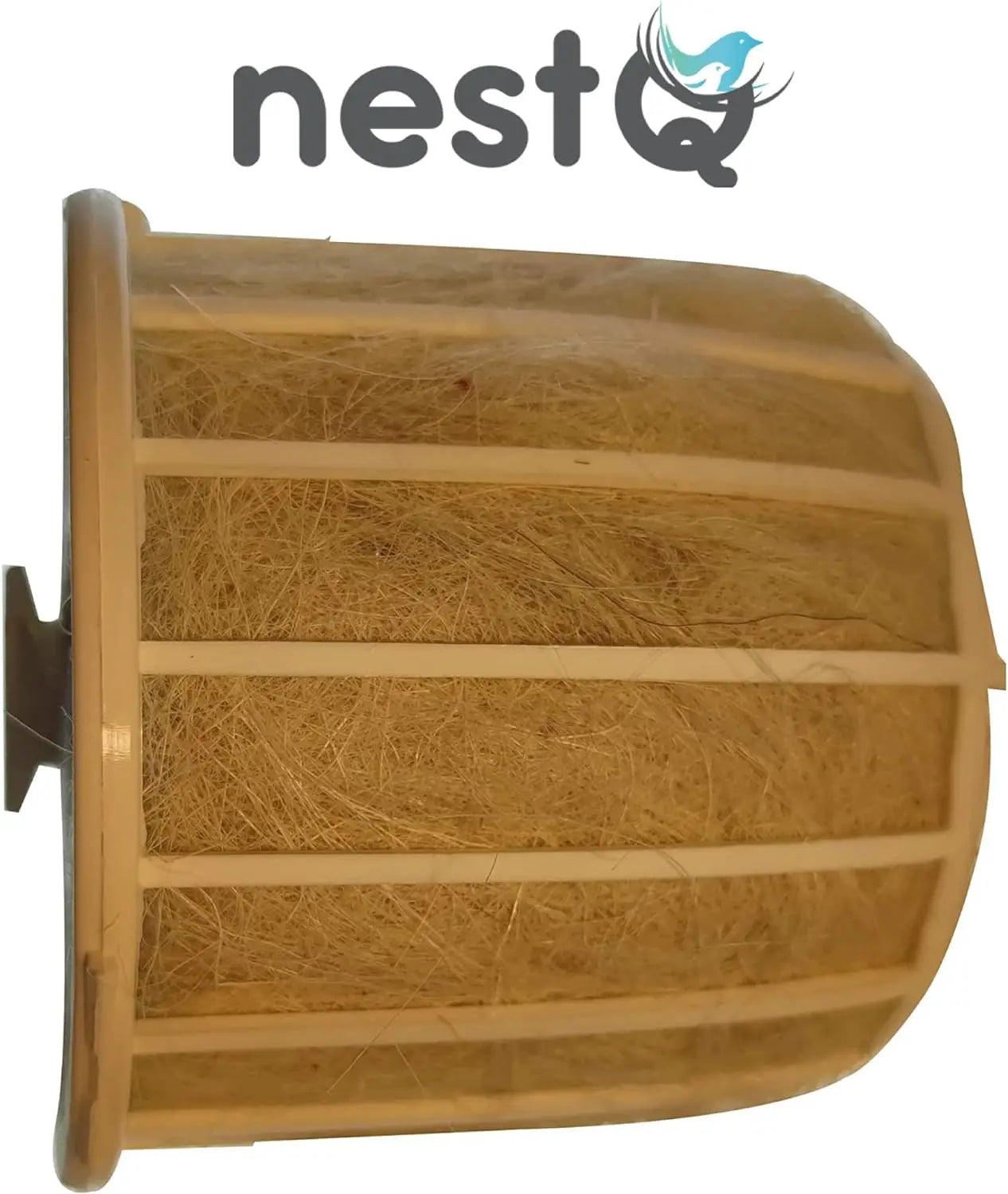 Wood nest for Exoticos nestQ diamonds Gould 20 cm (length) x 13 cm x 13 cm (base) x 16 (height) with Material peeling and goat hair filler holder, mandarins, bib Tricolor isabelite Japan