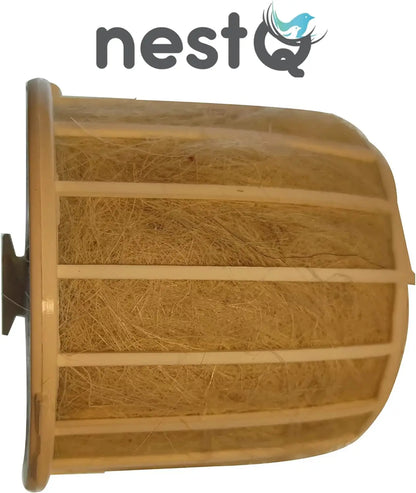 Wood nest for Exoticos nestQ diamonds Gould 20 cm (length) x 13 cm x 13 cm (base) x 16 (height) with Material peeling and goat hair filler holder, mandarins, bib Tricolor isabelite Japan