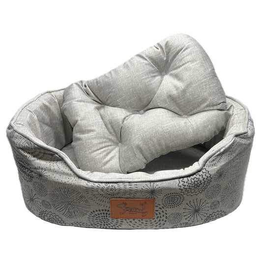 Cama Ovalada Akasa con Cojín Reversible y Extraíble – Antideslizante y Lavable para Perros y Gatos (Varias Tallas)