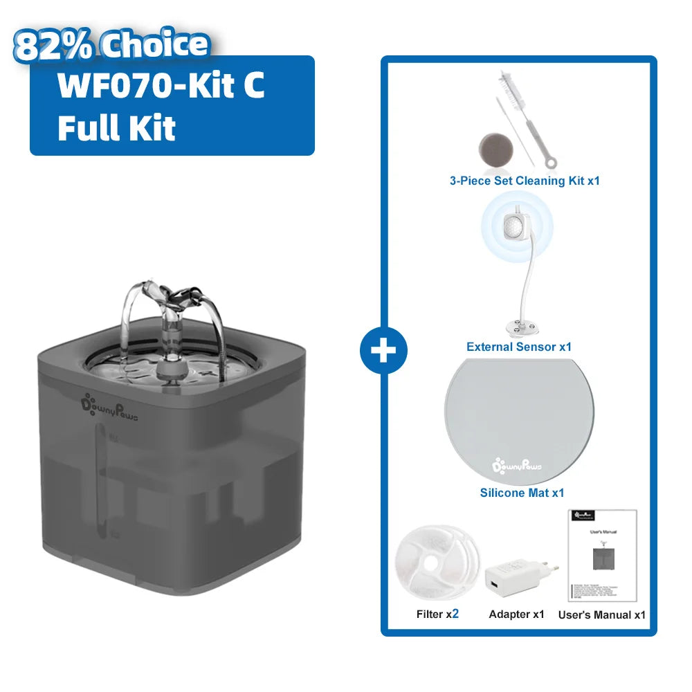 Fuente de agua automática de 2 l para gatos, dispensador con filtro, bebedero inteligente, tazón de agua para gatitos, cachorros y perros.