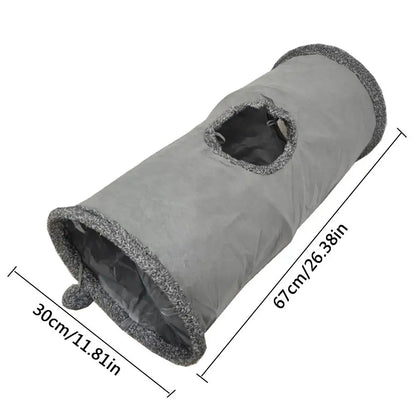 Túnel para gatos, juguete para gatos, túnel de juego de 2 agujeros, tienda de campaña plegable con forro polar, juguete para gatitos, conejos, animales.