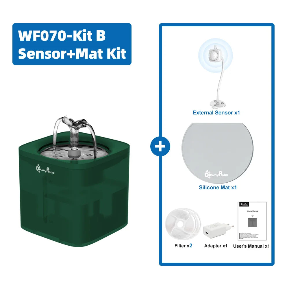 Fuente de agua automática de 2 l para gatos, dispensador con filtro, bebedero inteligente, tazón de agua para gatitos, cachorros y perros.