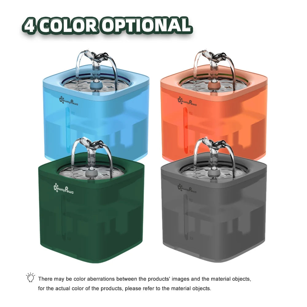 Fuente de agua automática de 2 l para gatos, dispensador con filtro, bebedero inteligente, tazón de agua para gatitos, cachorros y perros.