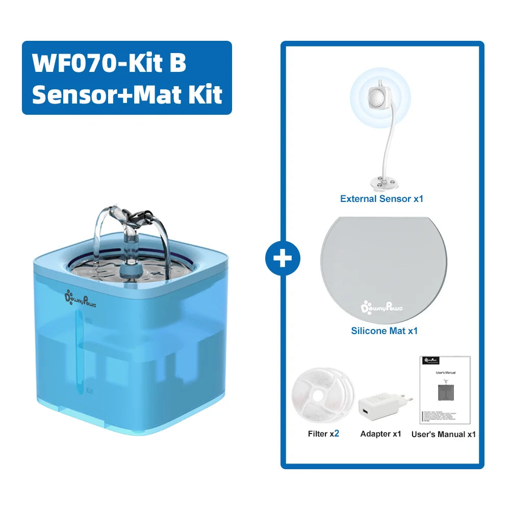 Fuente de agua automática de 2 l para gatos, dispensador con filtro, bebedero inteligente, tazón de agua para gatitos, cachorros y perros.