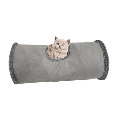Túnel para gatos, juguete para gatos, túnel de juego de 2 agujeros, tienda de campaña plegable con forro polar, juguete para gatitos, conejos, animales.