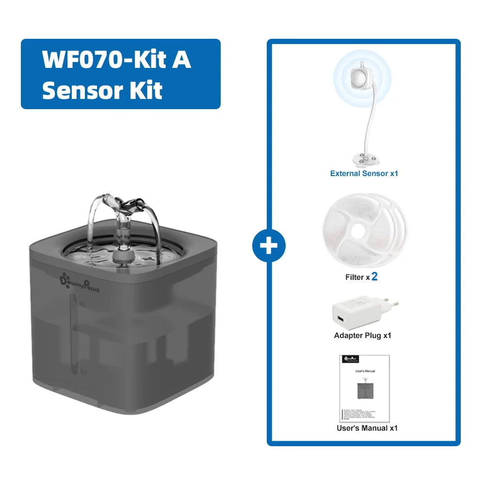 Fuente de agua automática de 2 l para gatos, dispensador con filtro, bebedero inteligente, tazón de agua para gatitos, cachorros y perros.