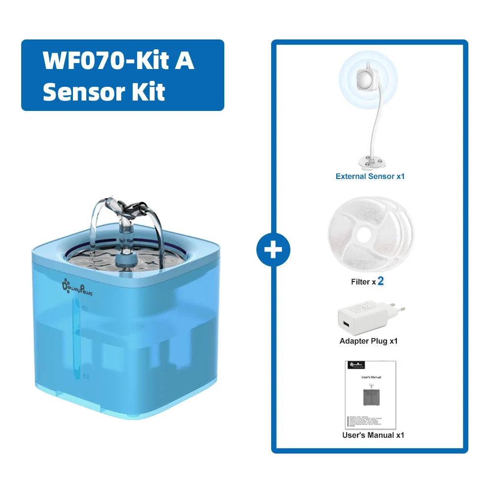 Fuente de agua automática de 2 l para gatos, dispensador con filtro, bebedero inteligente, tazón de agua para gatitos, cachorros y perros.