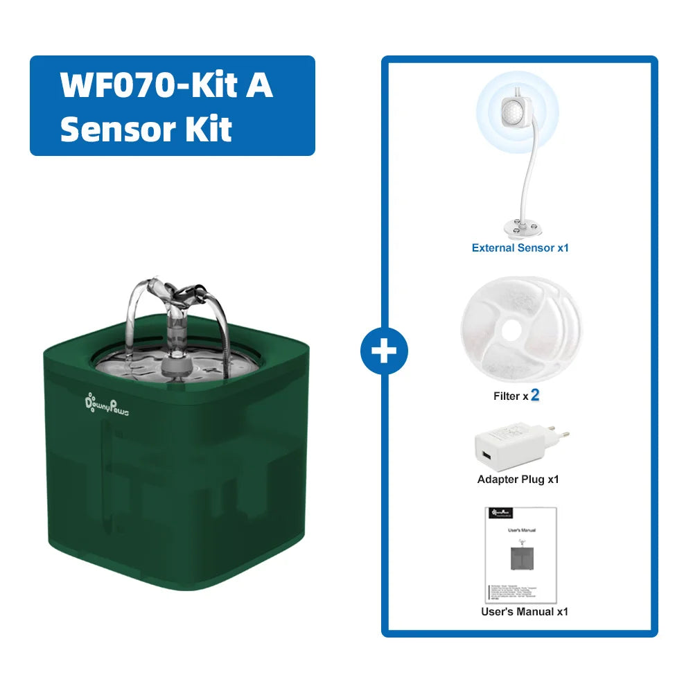 Fuente de agua automática de 2 l para gatos, dispensador con filtro, bebedero inteligente, tazón de agua para gatitos, cachorros y perros.