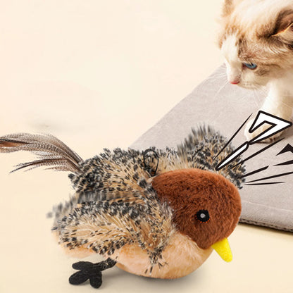 Juguete de pájaro cantor simulado con control remoto, juguete de peluche para gato, juguete interactivo con plumas para gato y pájaro, Melodys Chaser para gatitos.