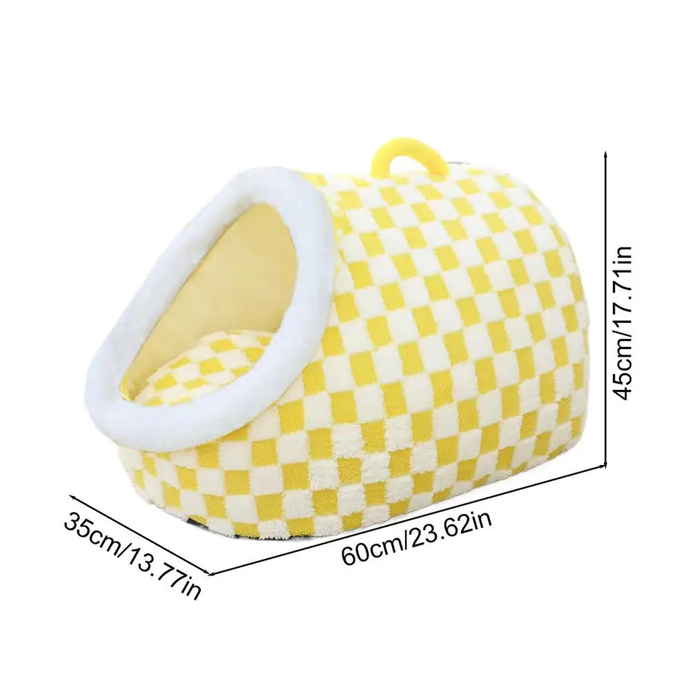 Cueva para gatos de interior, cama cueva para gatos medianos y grandes, cómoda pantufla para mascotas de interior, acogedora cama escondida para mascotas, linda cama cubierta para gatos con