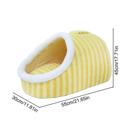 Cueva para gatos de interior, cama cueva para gatos medianos y grandes, cómoda pantufla para mascotas de interior, acogedora cama escondida para mascotas, linda cama cubierta para gatos con