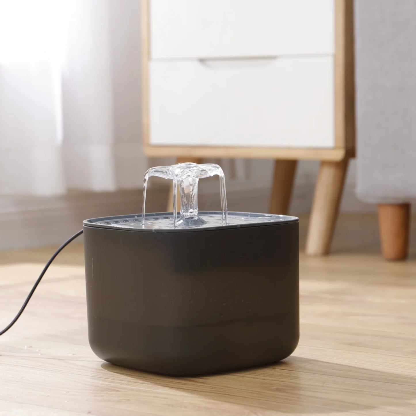 Fuente de agua para mascotas de gran capacidad - Dispensador automático de agua para gatos con kit de grifo, recargable por USB, bajo voltaje, funcionamiento silencioso