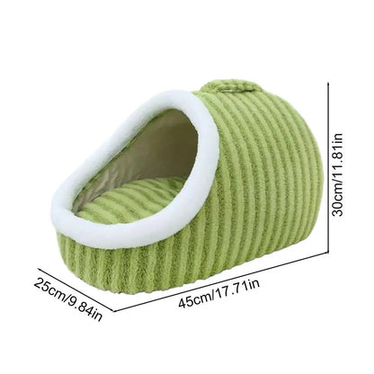 Cueva para gatos de interior, cama cueva para gatos medianos y grandes, cómoda pantufla para mascotas de interior, acogedora cama escondida para mascotas, linda cama cubierta para gatos con