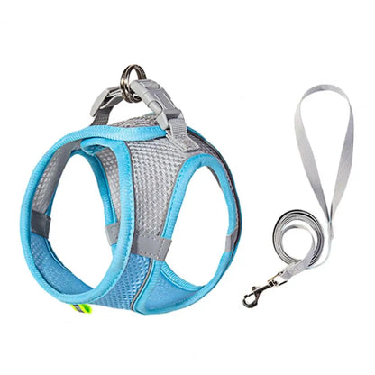 Adjustable Pet Harness Breathable Mesh Pet Vest Harness with Leash Adjustable Buckle for Small Dogs Cats Reflective for Safety