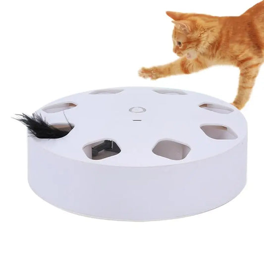 Juguete de plumas para gatos, juguete automático para golpear gatos, juguetes interactivos recargables con 7 agujeros, juguetes para gatitos, juegos para gatos, juguete de plumas