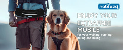 Correa elástica de bolsillo para perros, manos libres, correa retráctil con doble cuerda elástica.