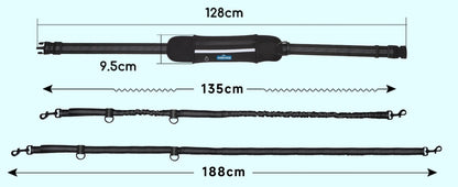 Correa elástica de bolsillo para perros, manos libres, correa retráctil con doble cuerda elástica.