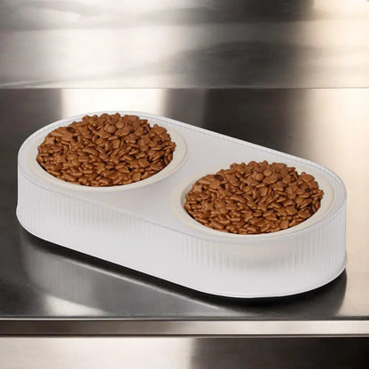 Cat Food And Water Bowl Set Dog Cat Food Water Dishes Set Cat Feeding Bowls Double Cat Bowl 2-in-1 Pet Food And Water Feeder