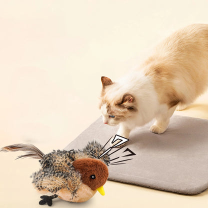 Juguete de pájaro cantor simulado con control remoto, juguete de peluche para gato, juguete interactivo con plumas para gato y pájaro, Melodys Chaser para gatitos.