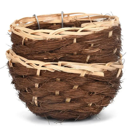 Hand Woven Bird Nest for Outdoors Hummingbird House Hanging Bird House Bird Cage Resting Place Wall-Mounted Outdoor Birdhouse