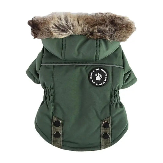 Chaqueta con capucha para perros y gatos, ropa para mascotas, ropa abrigada para perros pequeños, abrigo grueso y acolchado de invierno, chaleco, ropa para perros