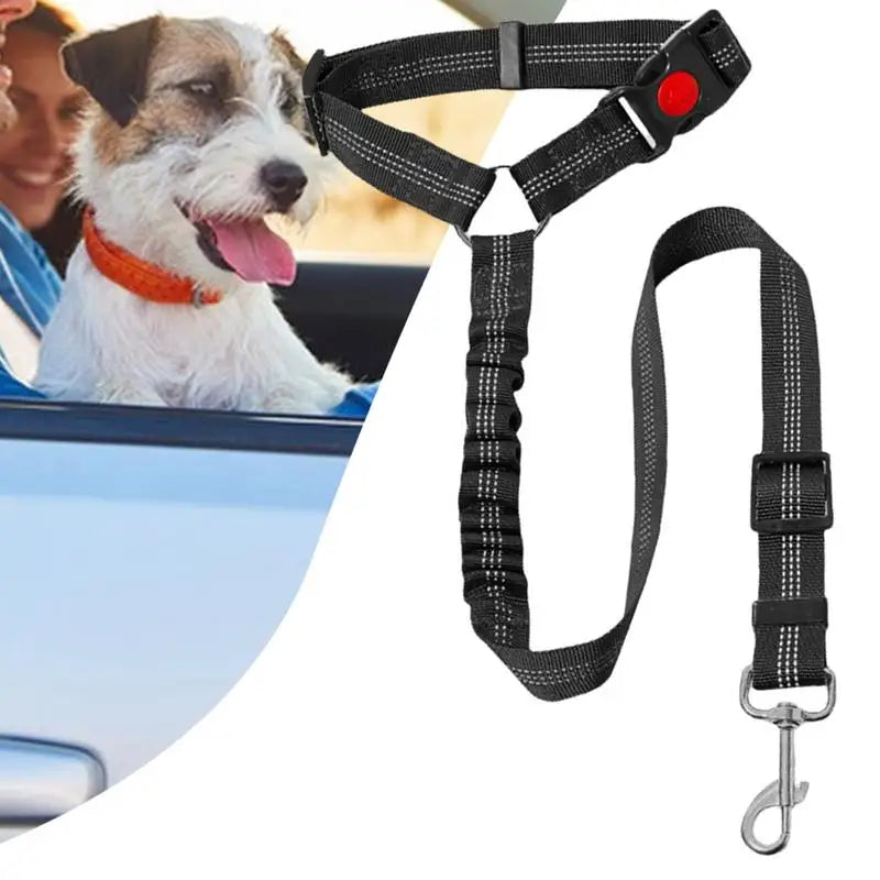 Reposacabezas para perro, cinturón de seguridad para coche, correa de tracción para caminar, correa de entrenamiento para perros de tela de poliéster para perros pequeños y grandes