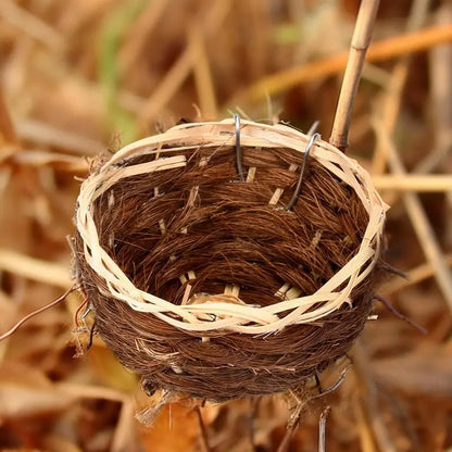 Hand Woven Bird Nest for Outdoors Hummingbird House Hanging Bird House Bird Cage Resting Place Wall-Mounted Outdoor Birdhouse