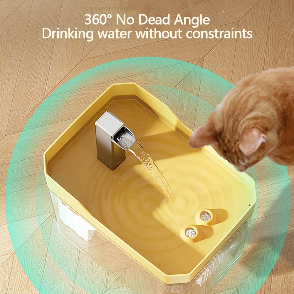 Fuente de agua automática para gatos de 1,5 l con bomba silenciosa, dispensador de agua para perros, USB, anti-quemaduras, fuente para mascotas, fuente para gatos de interior