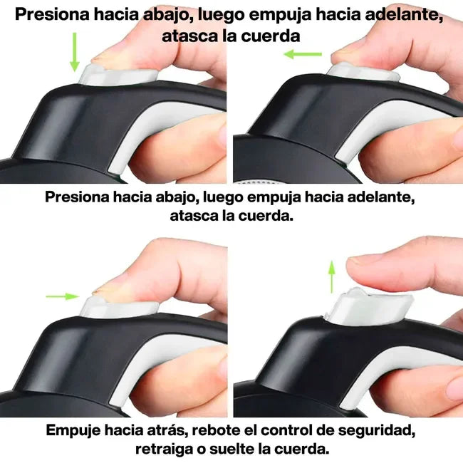 Correa Extensible 3mts con Función Retráctil máx 15 kg-Correa Extensible Retráctil 3 mts para Perros hasta 15 kg Peso máx-Yommy