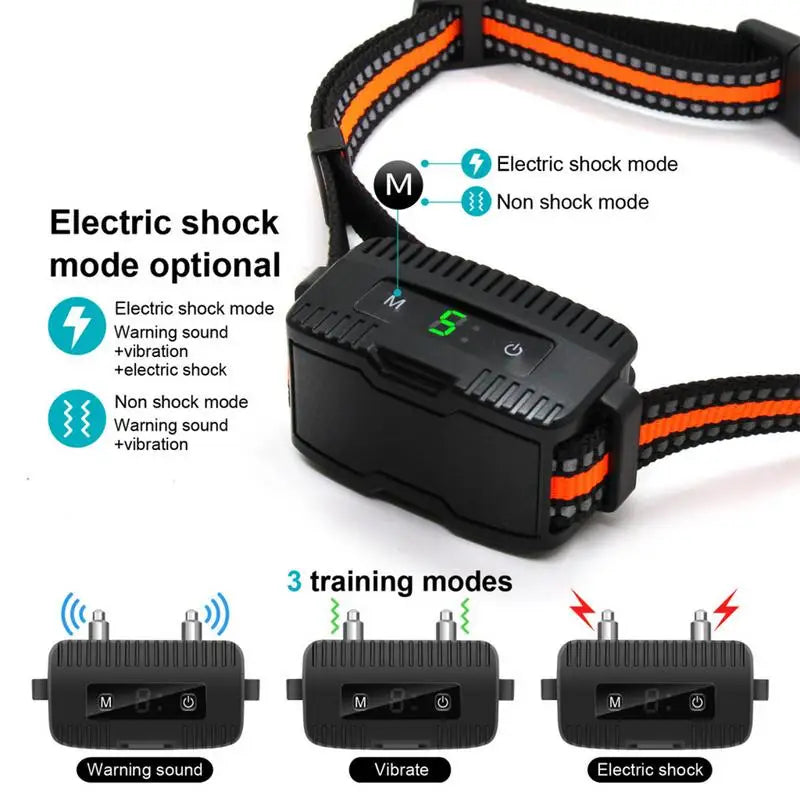 Electronic Pet Training Collar Dog Shock Collars With Multiple Training Modes E Collar Bark Training Collar For All Breeds