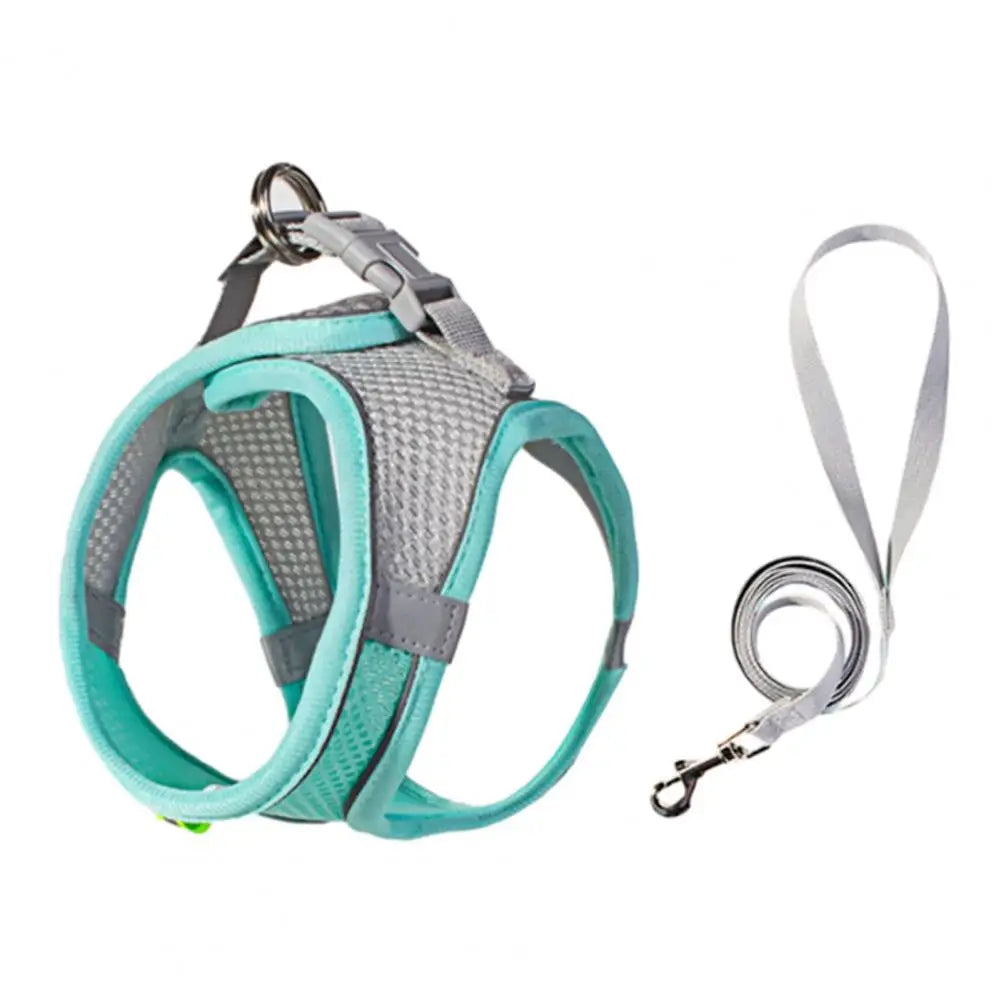 Adjustable Pet Harness Breathable Mesh Pet Vest Harness with Leash Adjustable Buckle for Small Dogs Cats Reflective for Safety
