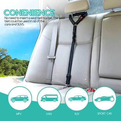 Cinturón de seguridad para coche para perros (2 unidades), arnés para perros con elástico reflectante.