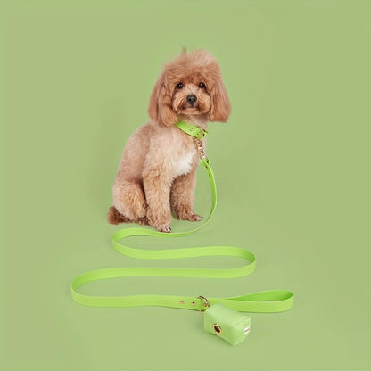 Correa y collar impermeables para perros - Envoltura de PVC, ajustable, fácil de limpiar - Perros pequeños, medianos y grandes