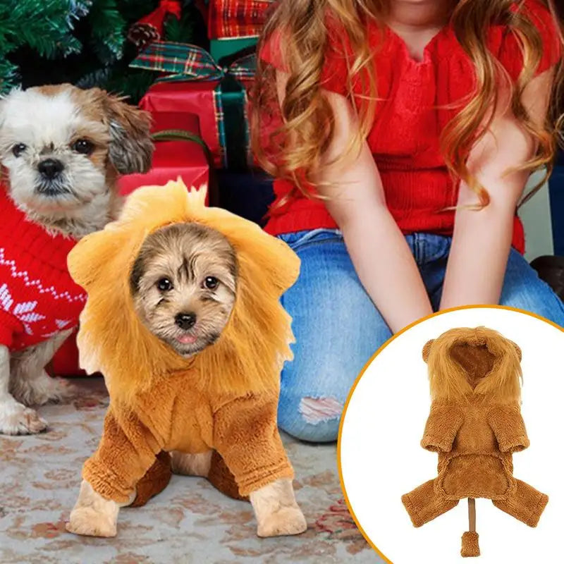 Sudadera con capucha de león para perro, ropa para mascotas, disfraz de cosplay, peluca de león suave y cálida, ropa para mascotas, atuendo para perros pequeños, medianos y grandes.