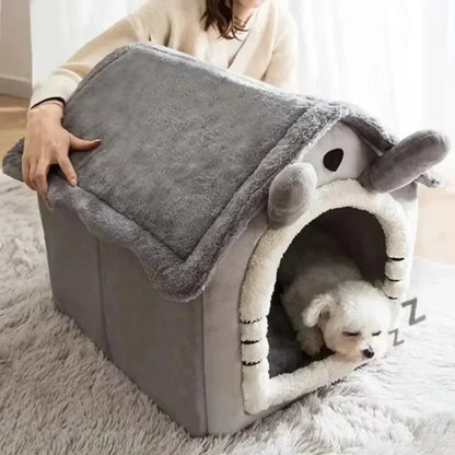 Casa para Mascotas Todas las Estaciones – Cama Suave y Lavable con Cojín Removible