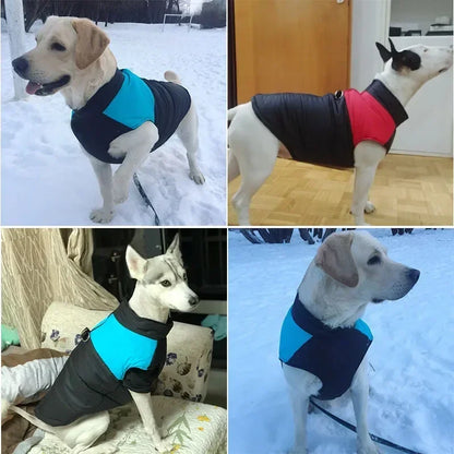 Chaleco impermeable para perros y cachorros, ropa cálida de invierno para perros, chaleco acolchado con cremallera trasera, abrigo para perros pequeños, medianos y grandes.