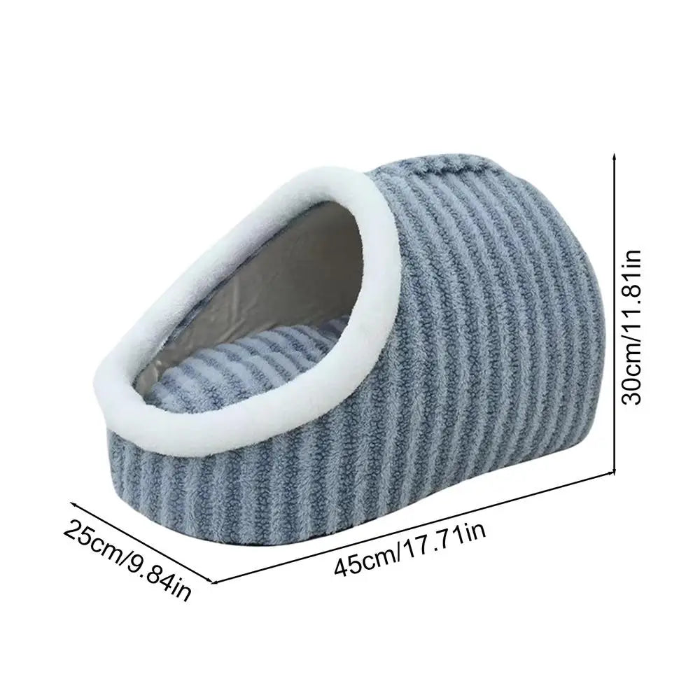 Cueva para gatos de interior, cama cueva para gatos medianos y grandes, cómoda pantufla para mascotas de interior, acogedora cama escondida para mascotas, linda cama cubierta para gatos con