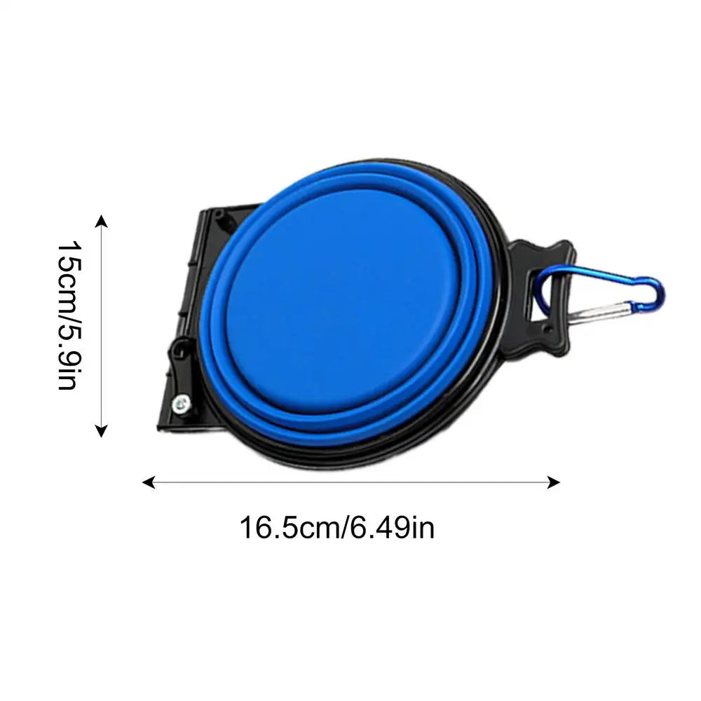 Comedero plegable para perros, comedero doble plegable para perros, comedero lento para mascotas con clips de bloqueo para caminar.