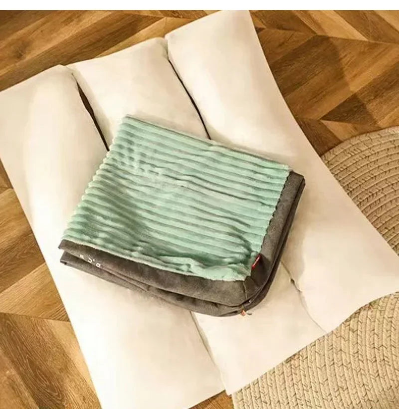 Alfombrilla de Corderoy para Perros – Cama de Peluche Lavable y Desmontable para Mascotas