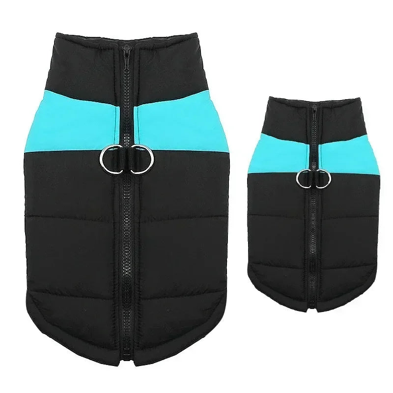 Chaleco impermeable para perros y cachorros, ropa cálida de invierno para perros, chaleco acolchado con cremallera trasera, abrigo para perros pequeños, medianos y grandes.