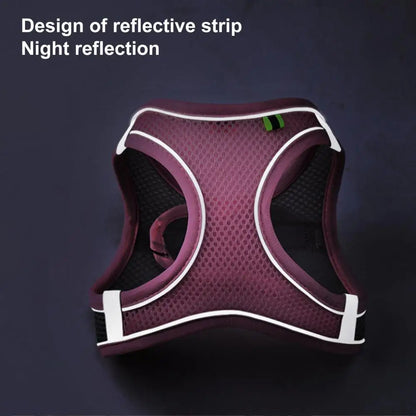 Adjustable Pet Harness Breathable Mesh Pet Vest Harness with Leash Adjustable Buckle for Small Dogs Cats Reflective for Safety