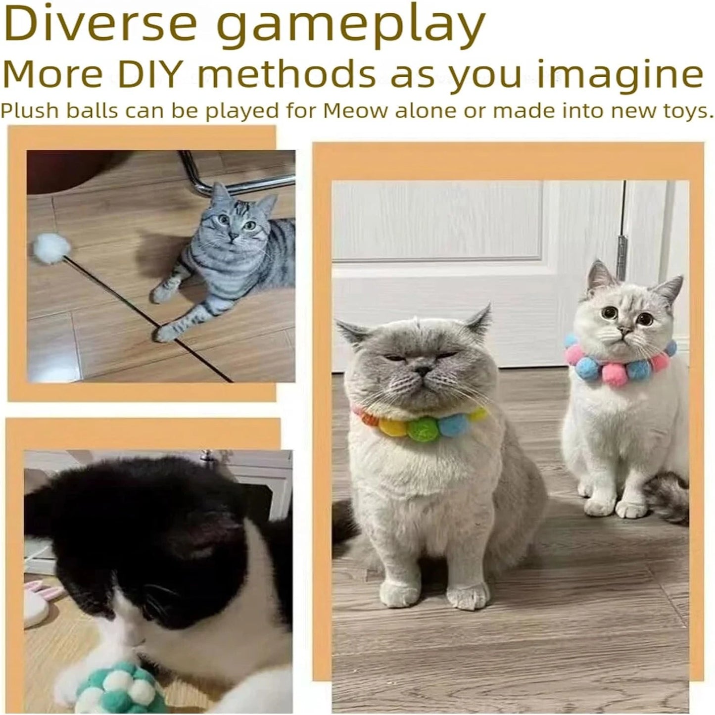 Emocionante e interactivo lanzador de juguetes de alta energía para gatos: atractiva ayuda de entrenamiento con 100 bolas de pompones para estimular el ejercicio del gato.