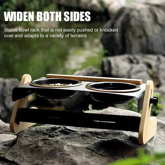 Raised Dog Bowls Camping Cat Feeding Bowl 4 Height Adjustable Camping Dog Bowl For Dogs And Cats Outdoor Camping