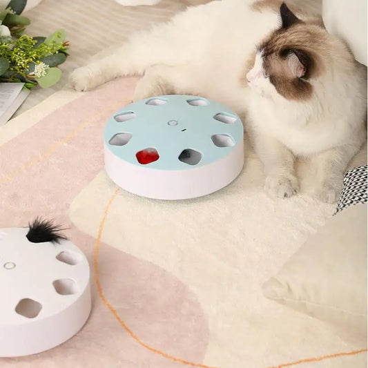 Juguete de plumas para gatos, juguete automático para golpear gatos, juguetes interactivos recargables con 7 agujeros, juguetes para gatitos, juegos para gatos, juguete de plumas