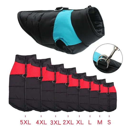 Chaleco impermeable para perros y cachorros, ropa cálida de invierno para perros, chaleco acolchado con cremallera trasera, abrigo para perros pequeños, medianos y grandes.
